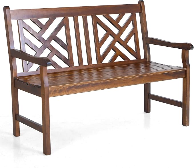 Sophia & William Outdoor Bench Garden Bench Wood 47", Patio Dining Bench by SophiaWilliam