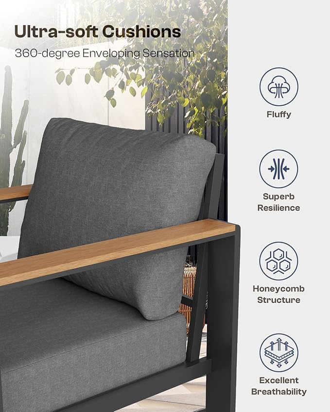 Aluminum Outdoor Patio Furniture Set - Image 6
