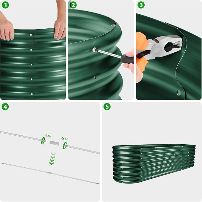 Land Guard 8×2×2ft Galvanized Raised Garden Bed Kit, Raised Garden Boxes Outdoor - Image 4