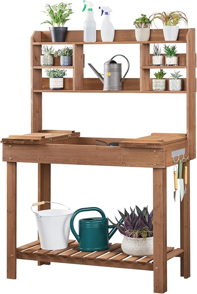 Yaheetech Potting Bench Table Horticulture Germination Table & Outdoor Garden by Yaheetech