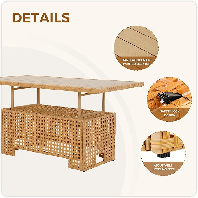 Grand patio 14-Piece Wicker Patio Furniture Set - Image 4