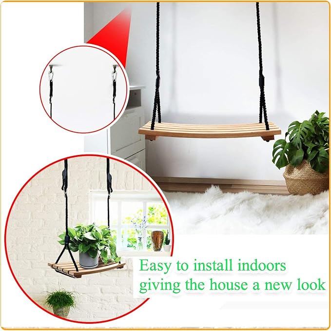 Taeku Adult Tree Swing, Hanging Beech Wood Swings - Image 6
