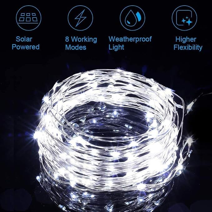 Lezonic Solar String Lights for Outside, 2 Pack Total 240LED Solar Lights - Image 2