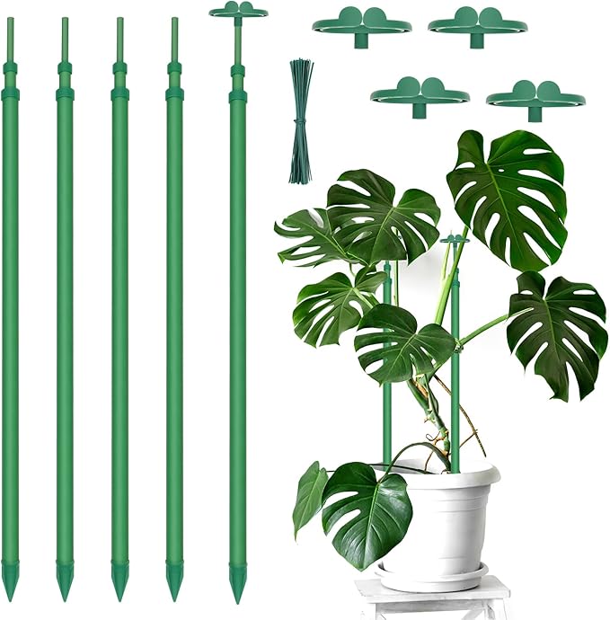 Extendable Plant Stakes, Length Scalable from 17.9IN to 42.3IN Plant Support by BOVITRO