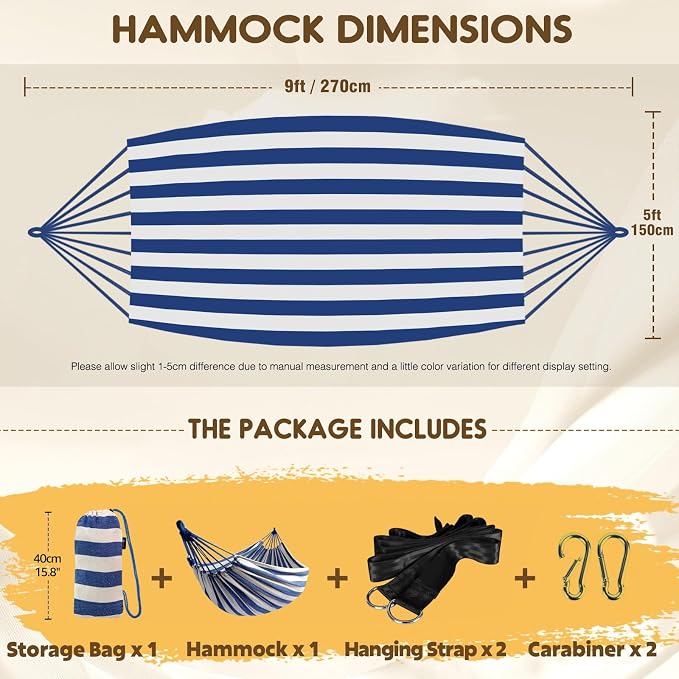 ANYOO Cotton Hammock Portable Camping Hammocks - Image 2