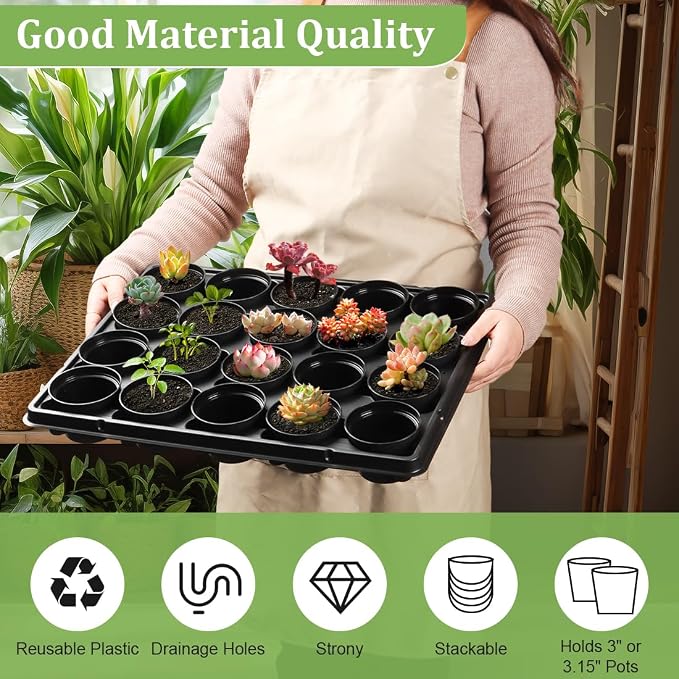 3 Inch Plastic Plant Pots 100 Pcs - Image 2