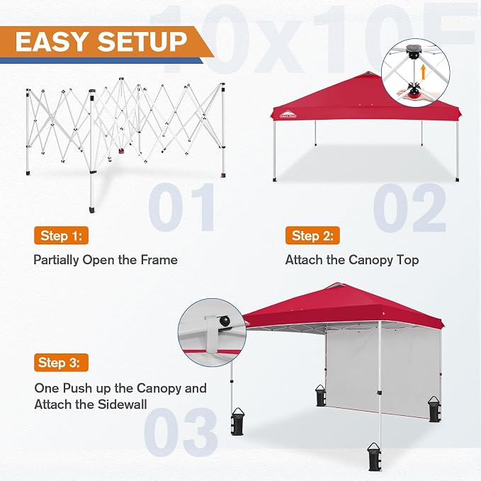 EAGLE PEAK Commercial Canopy 10x10 Pop Up Canopy Tent - Image 2
