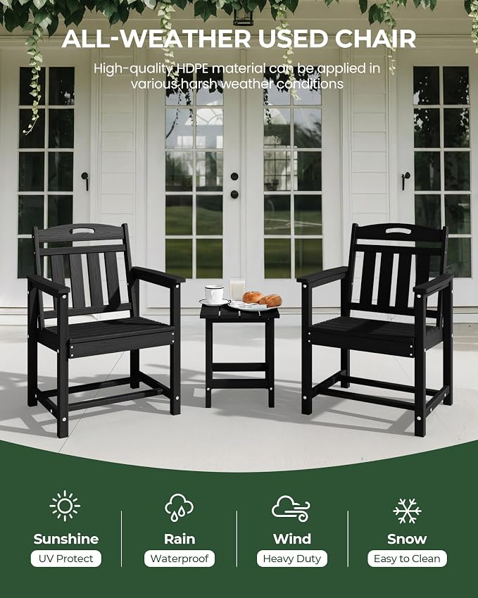 Set of 2 Weatherproof Patio Chairs - Image 4