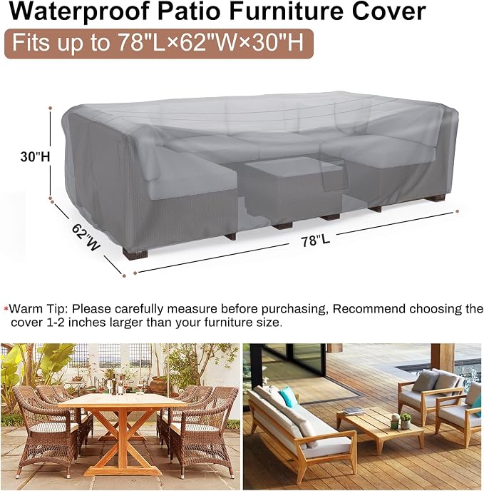 Mrrihand Heavy Duty Patio Furniture Covers, Outdoor Furniture Covers Waterproof - Image 2