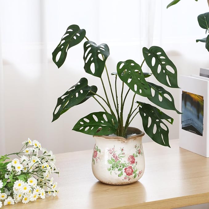 6 Inch Ceramic Plants Pots Vintage Ceramic Flower Planters Crackle Glaze Finish - Image 3