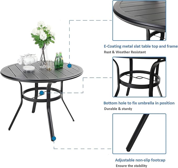 MFSTUDIO 38" Outdoor Dining Table - Image 5