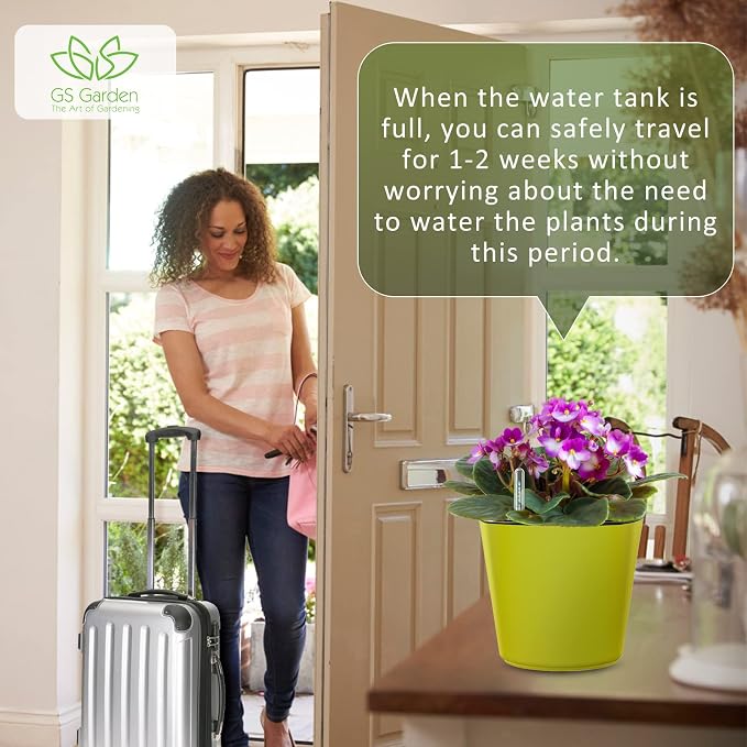 Self Watering Planters for Indoor Plants 7 inch Flower Pot - Image 3