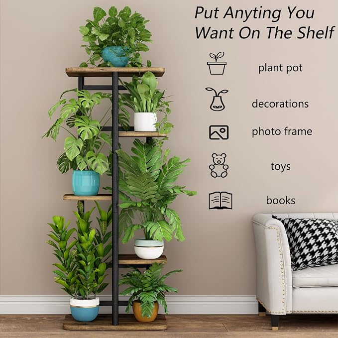 LINZINAR Plant Stand 5 Tier 6 Plant Multiple Flower Rack Holder Shelves Rack - Image 5
