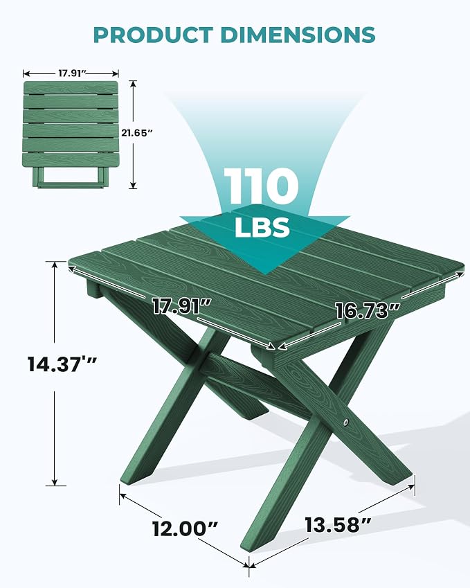 SERWALL Portable Folding Outdoor Side Table - Image 3