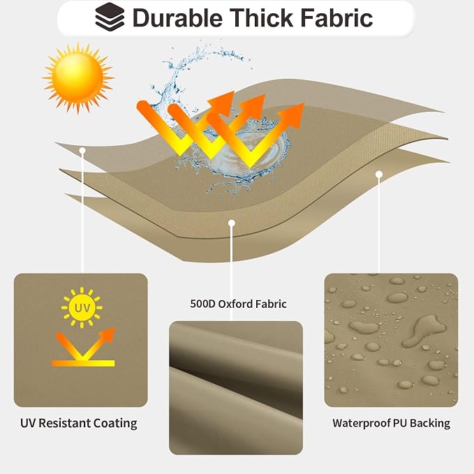 PureFit Outdoor Chaise Lounge Cover, Lounge Chair Covers Waterproof Patio - Image 3