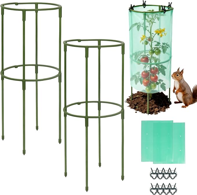 17.7" H Plant Support Stake Cage, Round Plant Support Garden Flower Stakes by Unknown