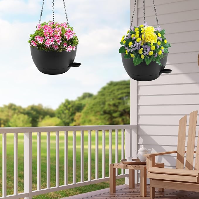 10 inch Hanging Planters for Indoor Plants, 3 Pack Self-Watering Hanging - Image 6