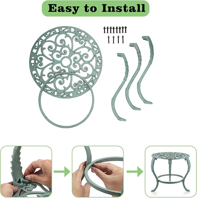 OwnMy Heavy Duty Cast Iron Plant Stand Vintage Wrought Iron Flower Pot Holder - Image 3