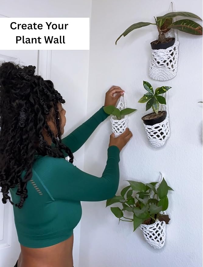 3 Packs Hanging Planters for Indoor Plants up to 4 in., Wall Plant Holder | - Image 3