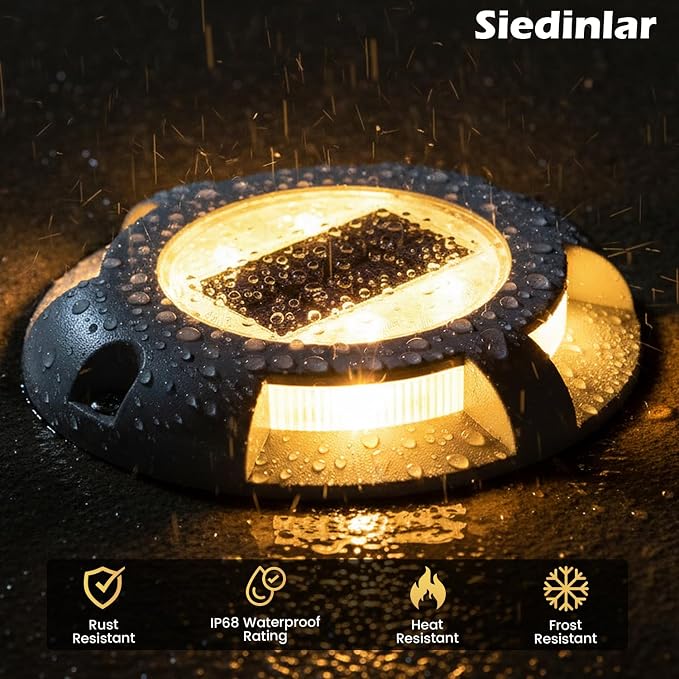 SIEDiNLAR Solar Deck Lights Driveway Dock LED Light Solar Powered Outdoor - Image 5
