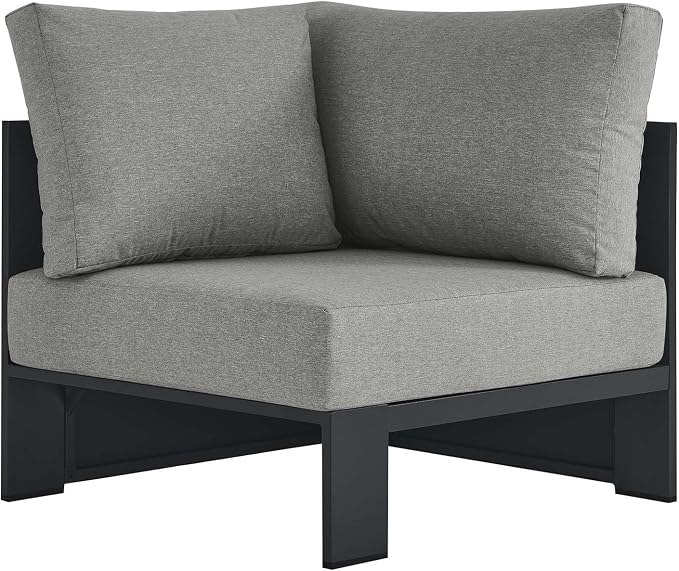 Modway Tahoe Aluminum Outdoor Sectional Corner Chair Gray - Image 3