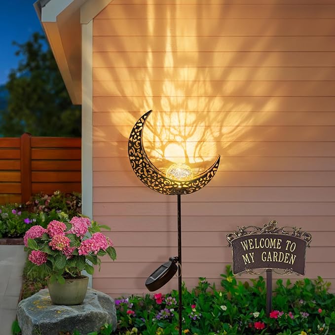 2Pack Moon Garden Gifts Solar Lights Outdoor Stakes Waterproof, Gifts - Image 6