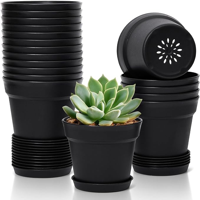 T4U 4 Inch Plant Pots 18-Pack, Small Flower Pots by T4U