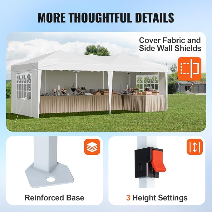 VEVOR Pop Up Canopy, 10 x 20 FT Instant Canopy Portable Gazebo - Image 6