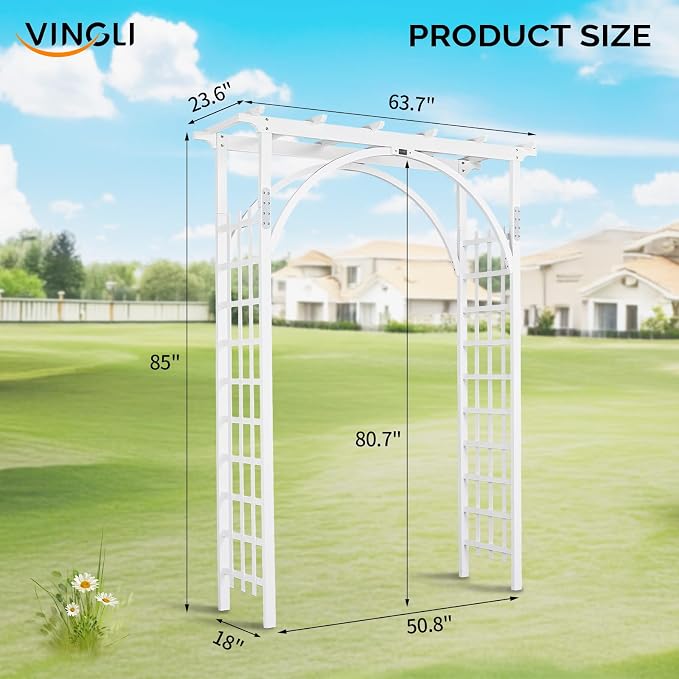 VINGLI 85in Wooden Arbor, Wedding Arch - Image 2