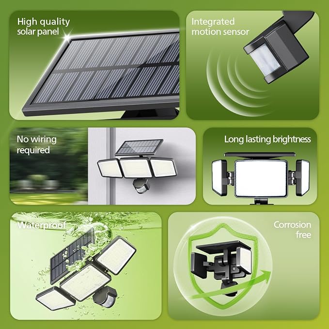 Philips Solar Security Light Outdoor 302 LED 1200lm，Solar-Powered Waterproof - Image 2