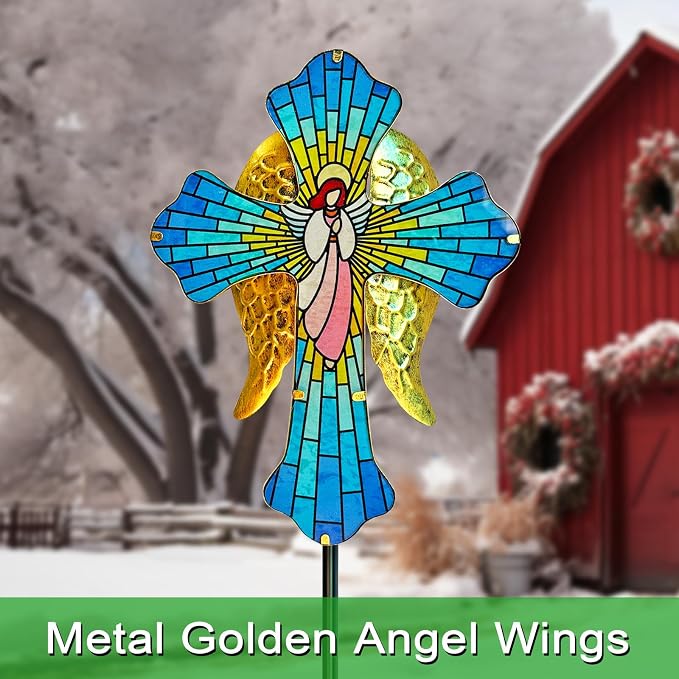 Solar Cross Garden Stake Lights - Image 2