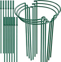 6 Pack 32 or 16 inch Adjustable Plant Support Stakes, Heavy-Duty Half Round by HiGift