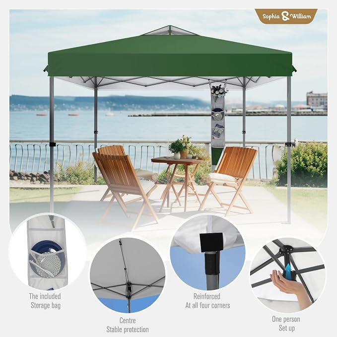 Sophia & William Canopy Tent Pop Up 10x10 ft, One Person Push Set Up Tent - Image 4