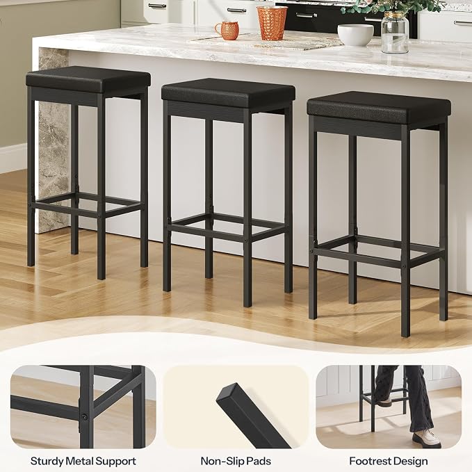 HOOBRO Bar Stools, 24.8-Inch Height, - Image 4