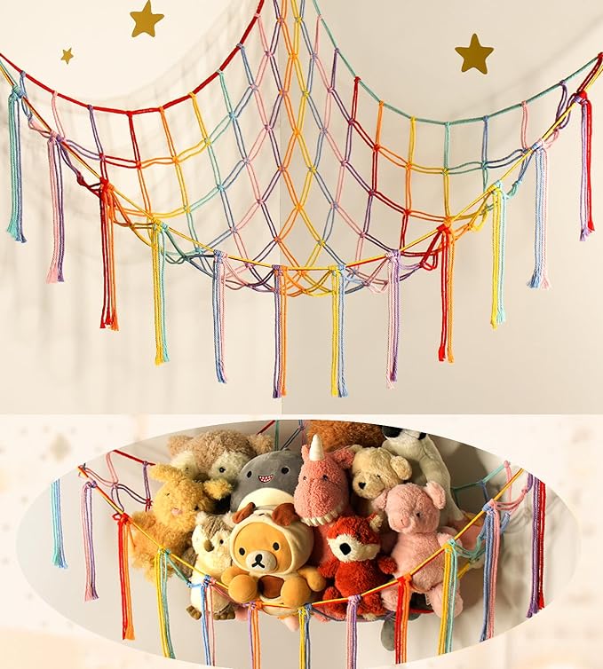 Stuffed Animal Hammock Corner Storage Net Cute Preppy Trendy Stuff Gifts by MirolamUS