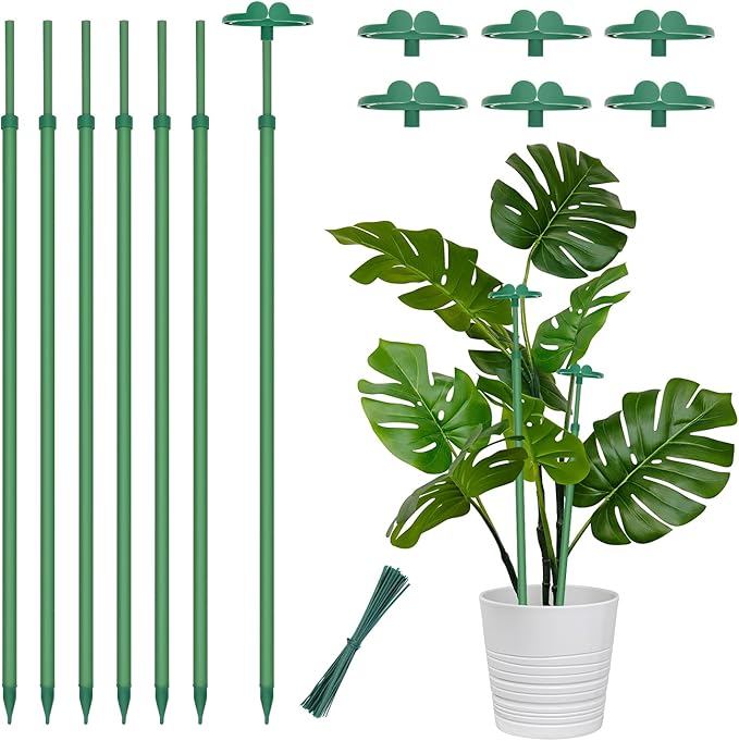 Extendable Plant Stakes, Length Scalable from 17.5IN to 30.1IN Plant Support by BOVITRO