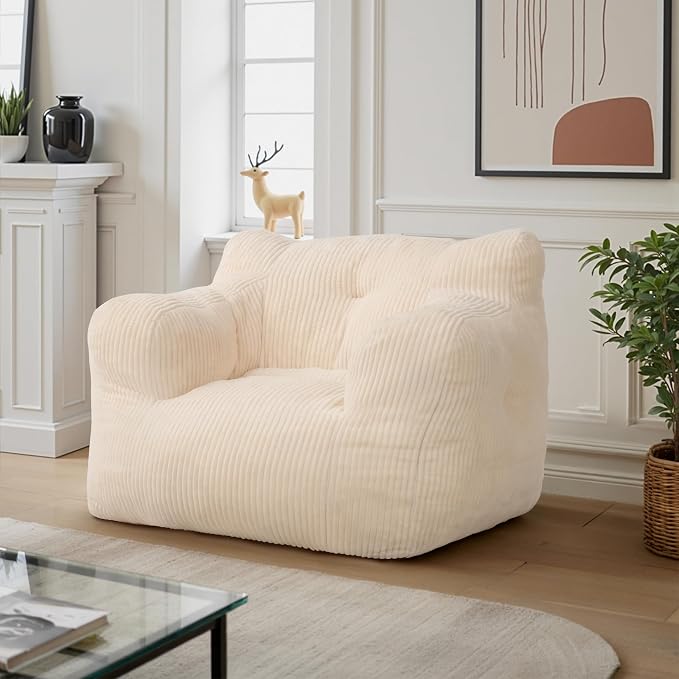 Pamapic 32" Bean Bag Chair, Single Sofa, Ultra Soft Dutch Velvet, Fluffy - Image 3