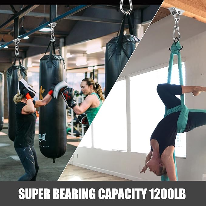 Hammock Hanging Kit, Hanging Chair Hardware 360°Rotating 1200 lb Capacity - Image 6