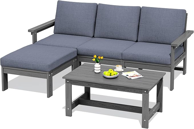 SERWALL Outdoor Sectional Sofa Set, 5-piece Outdoor Modula Couch Set by SERWALL