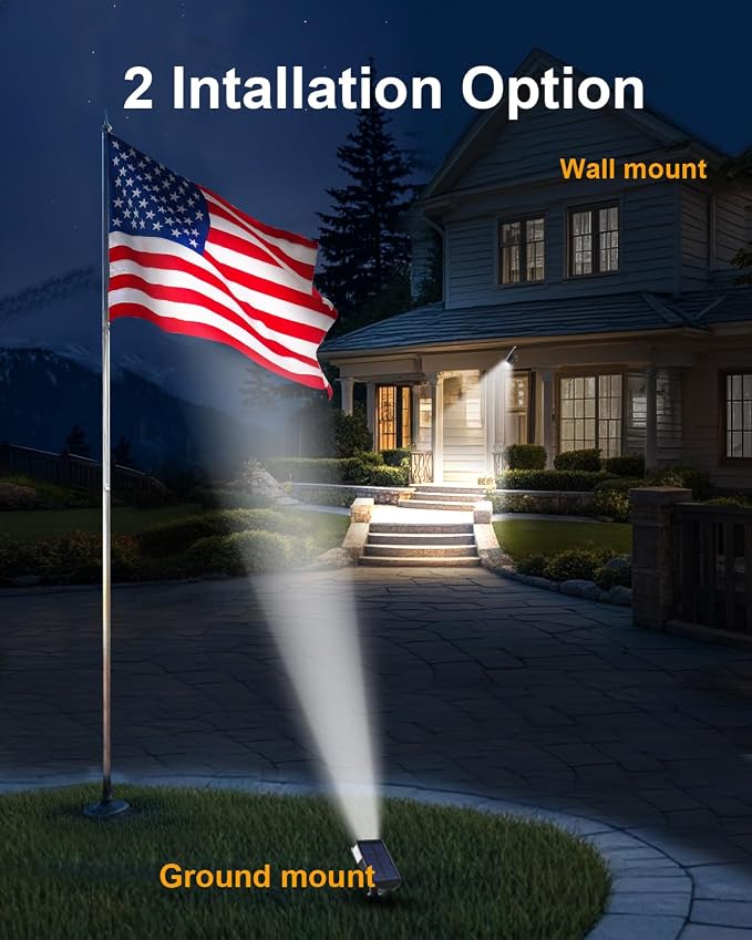 2 Pack Solar Powered Outdoor Spot Lights Outside Waterproof 20 LEDs Landscape - Image 5