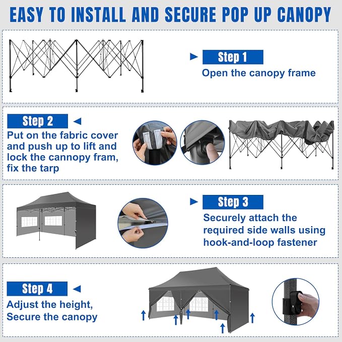 Yesker 10x20 Pop Up Canopy Tent - Image 6