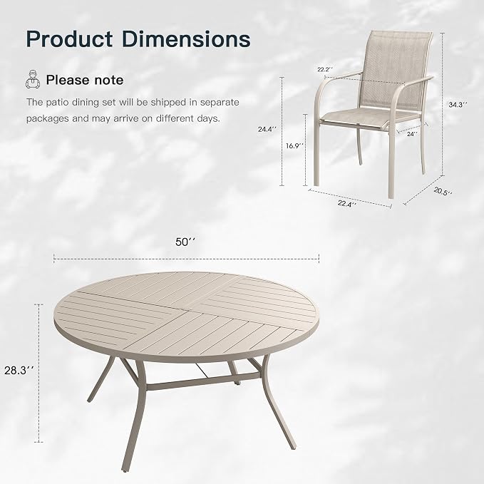 VICLLAX 7 Pieces Patio Outdoor Dining Set - Image 2