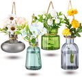 4 Pcs Stained Glass Hanging Vases Hanging Glass Planters Small Plant Terrarium by Wonderjune