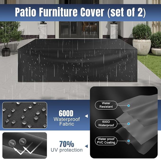 Aoxun 12 Pieces Patio Furniture Set Wicker Rattan Outdoor Sectional - Image 7