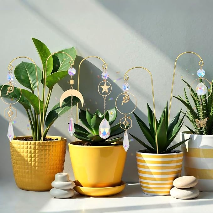 Crystal Suncatcher, 6 Pack Garden Suncatchers Small Trellis - Image 6