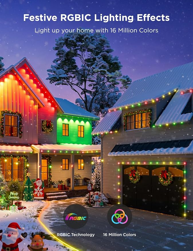 Govee Outdoor LED Strip Lights, 45 RGBIC LED Lights 100FT String Lights - Image 2
