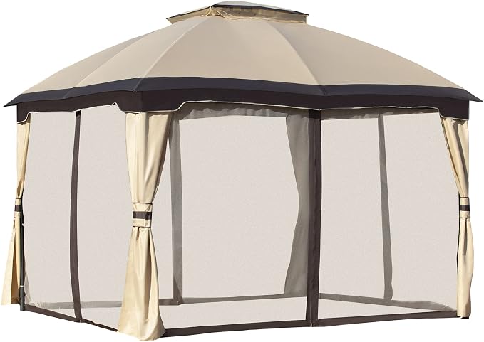 Outsunny 10' x 12' Outdoor Gazebo, Patio Gazebo Canopy Shelter w/Double Vented by Outsunny