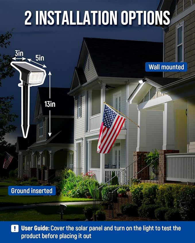 Solar Spot Lights Outdoor Waterproof 10 Pack IP65, 63 LED 3 Lighting Modes - Image 5