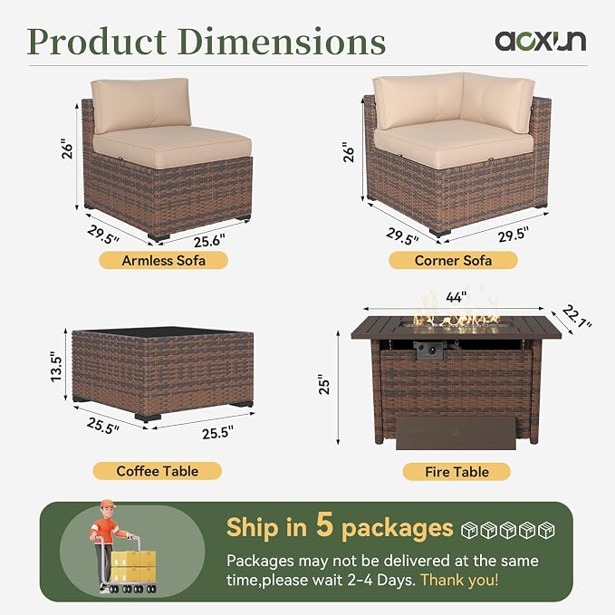 Aoxun 15 Piece Patio Furniture Set - Image 7