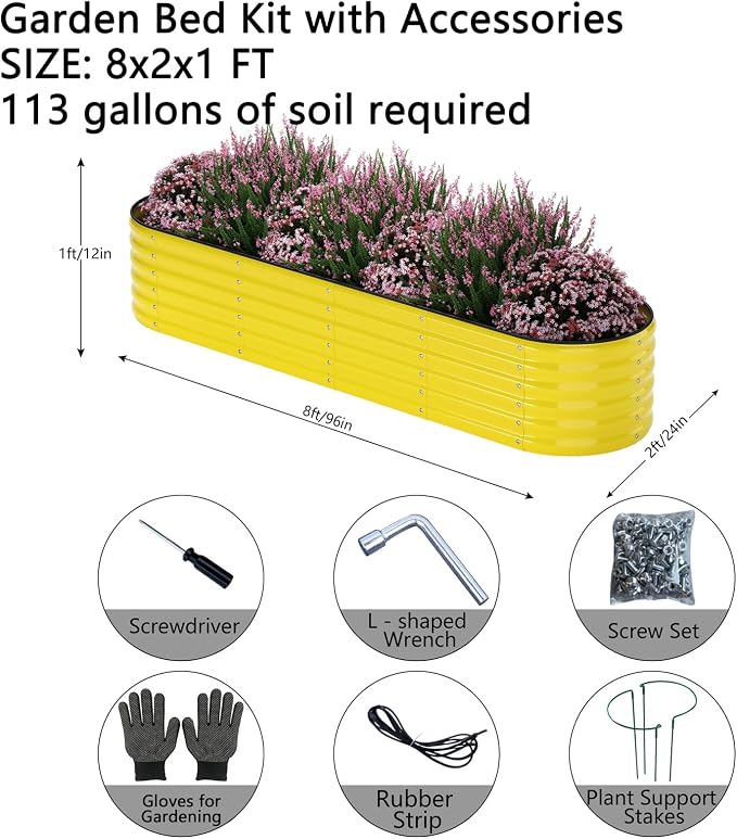 Galvanized Metal Planter Raised Garden Bed Kit - Image 3